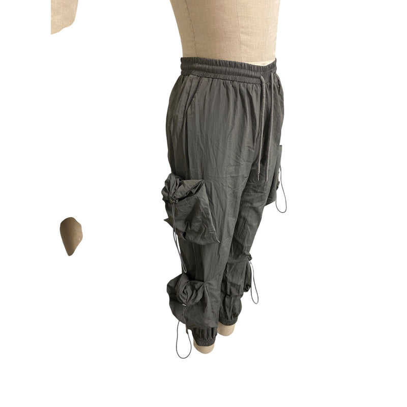 Boohoo Womens Drawstring Cargo Pants With Ruched Details Size 6