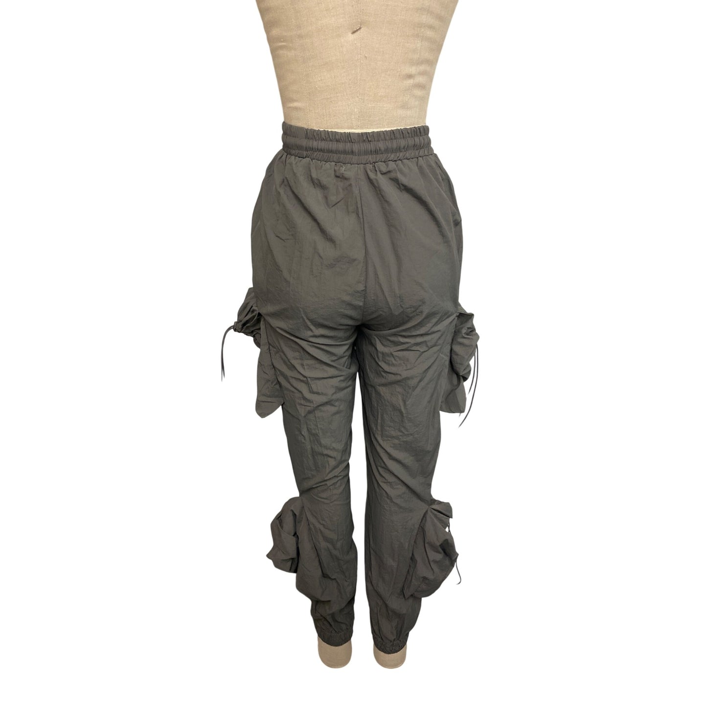 Boohoo Womens Drawstring Cargo Pants With Ruched Details Size 6