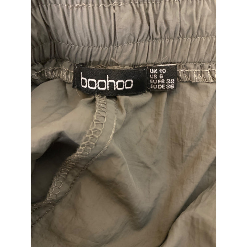 Boohoo Womens Drawstring Cargo Pants With Ruched Details Size 6