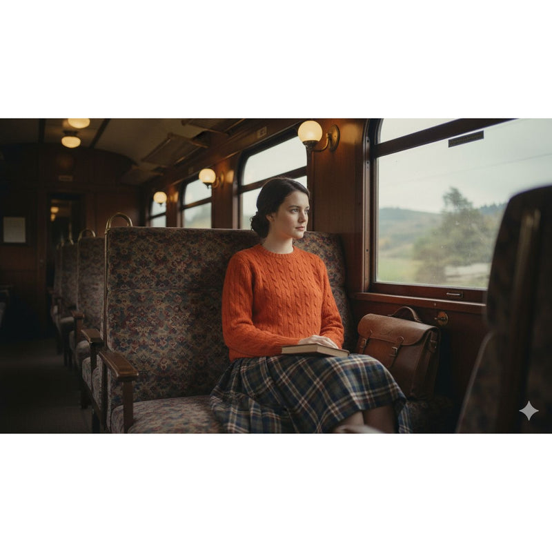 Polo By Ralph Lauren Womens M Cable Knit Sweater 100% Cashmere Orange