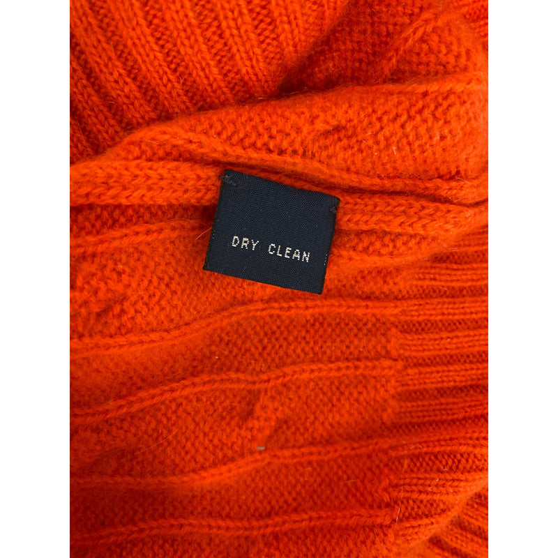Polo By Ralph Lauren Womens M Cable Knit Sweater 100% Cashmere Orange