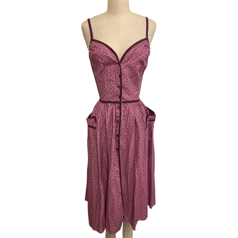 Vintage Gunne Sax By Jessica McClintock Pink Floral Dress with Pockets, Fundraiser for Sustainable Fashion Education Programs