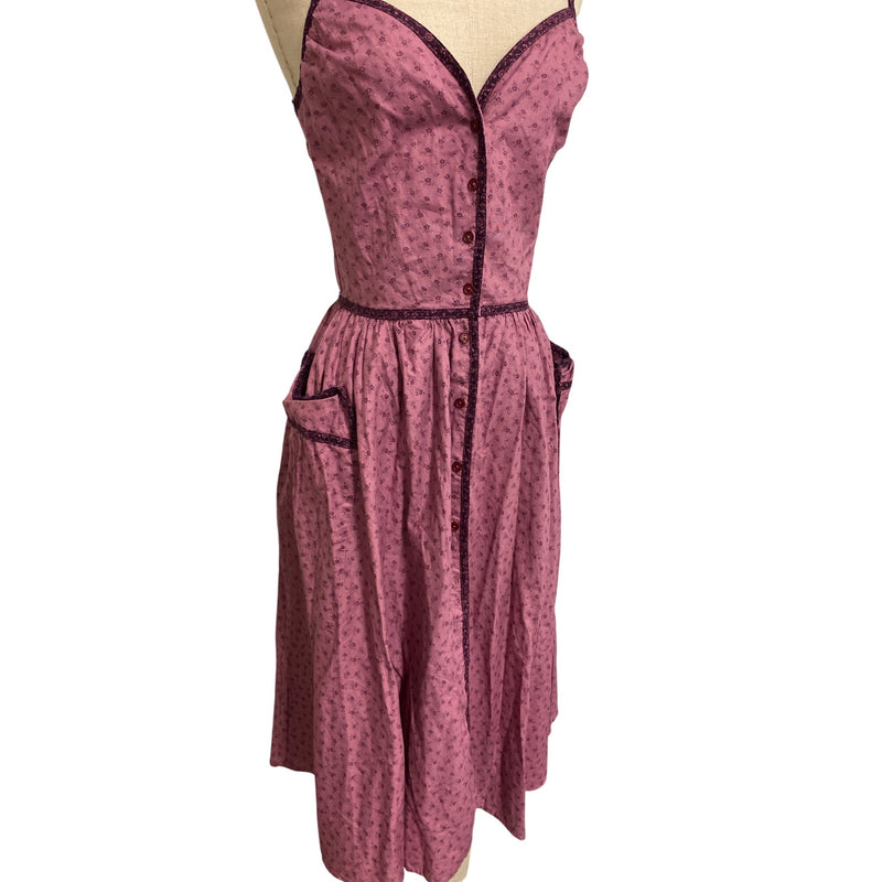Vintage Gunne Sax By Jessica McClintock Pink Floral Dress with Pockets, Fundraiser for Sustainable Fashion Education Programs