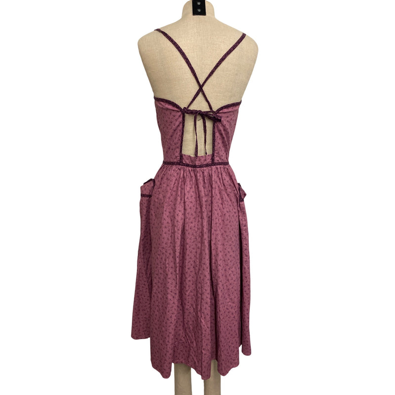 Vintage Gunne Sax By Jessica McClintock Pink Floral Dress with Pockets, Fundraiser for Sustainable Fashion Education Programs