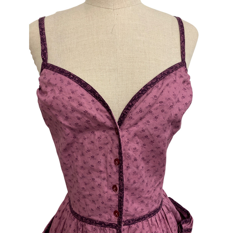 Vintage Gunne Sax By Jessica McClintock Pink Floral Dress with Pockets, Fundraiser for Sustainable Fashion Education Programs