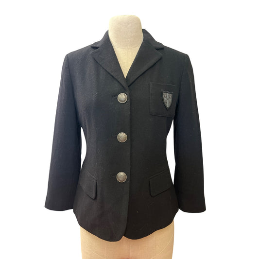 Banana Republic Womens Wool Blend Black Blazer Jacket Size D4 Made In Bangladesh