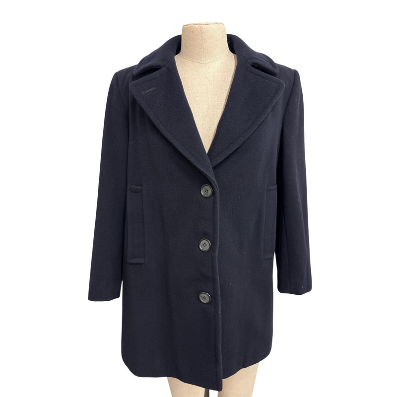Vintage Evan Picone Dark Navy Blue Wool Coat
