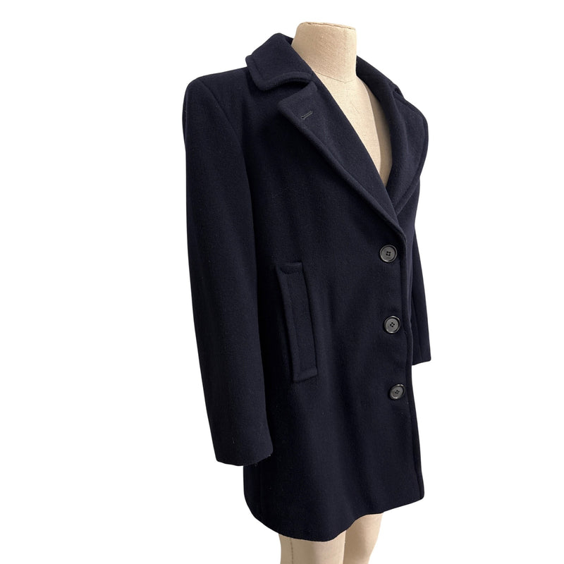 Vintage Evan Picone Dark Navy Blue Wool Coat