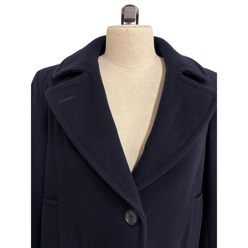 Vintage Evan Picone Dark Navy Blue Wool Coat
