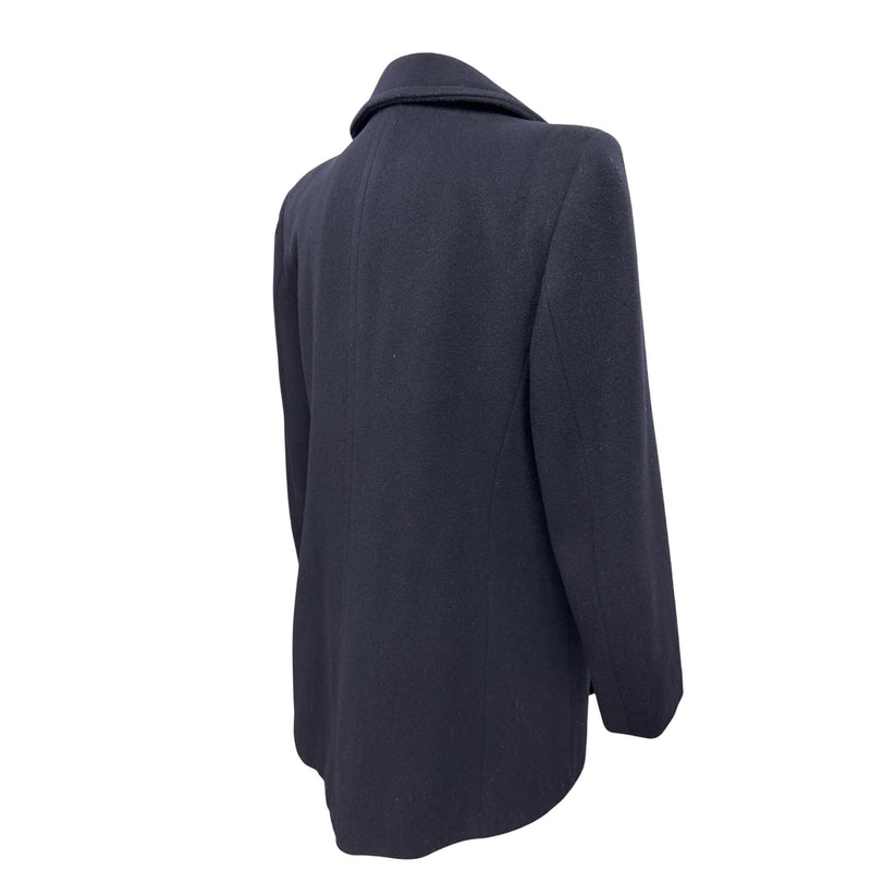 Vintage Evan Picone Dark Navy Blue Wool Coat