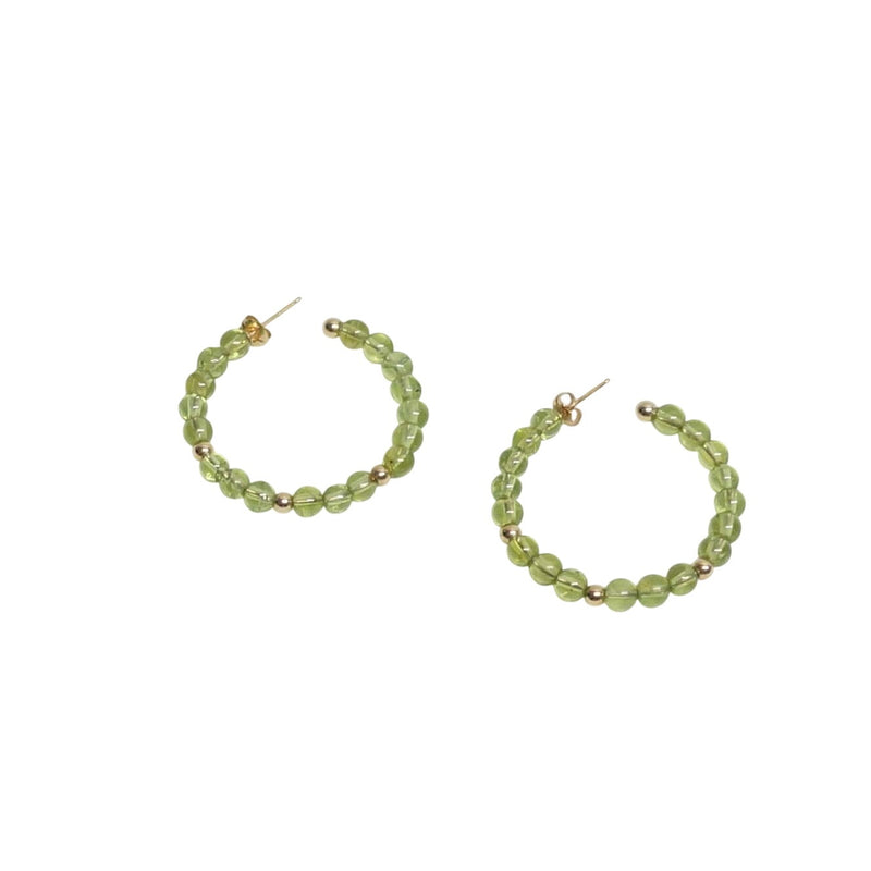 Vintage Jewelry Set Beaded Pearl Black Onyx Green Peridot Hoop Earrings Set With Gold Accents - Trio For Elegant Styling
