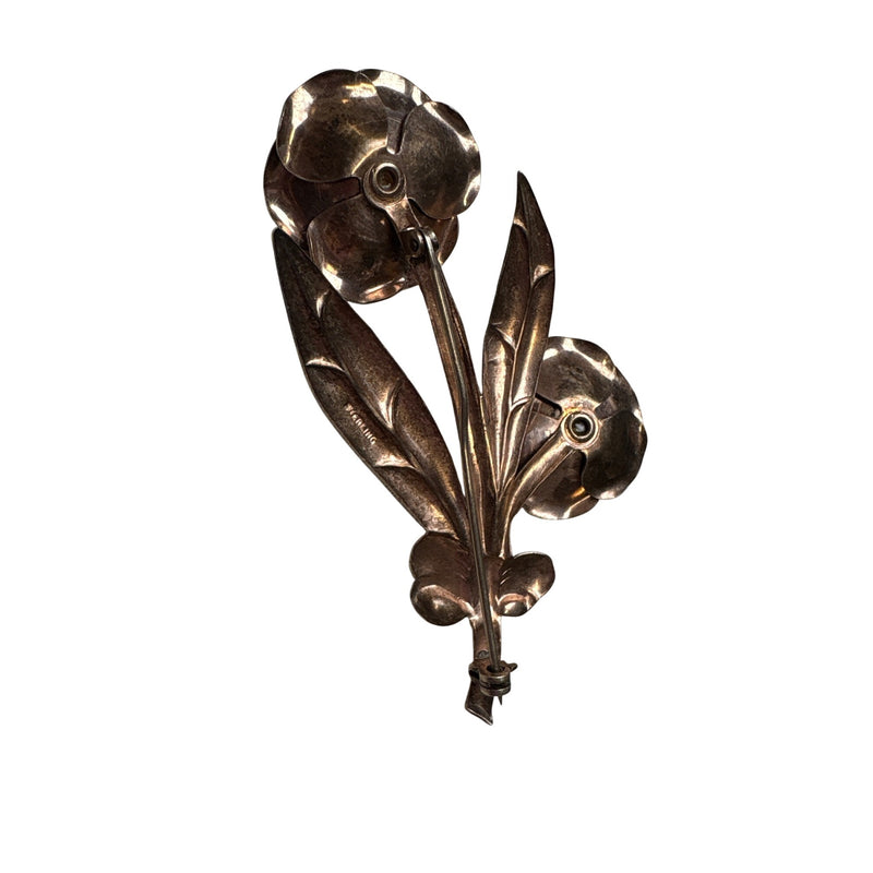 Vintage Vermeil Pearl Flower Brooch | Sterling Silver | 1940s-50s | Fundraiser for Sustainable Fashion Education Programs