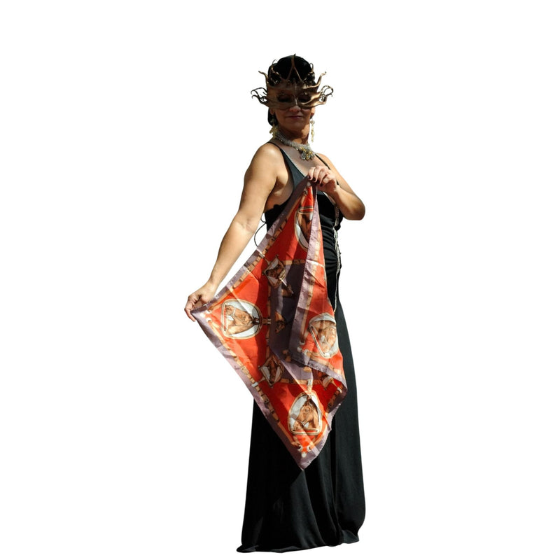 Equestrian Horse Scarf Vintage Accessories made in Japan