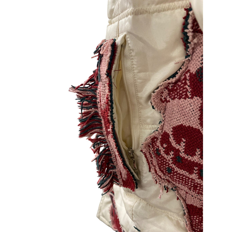 LUXBOHEME Upcycled XTREME Tek Avenue Outerwear System Handmade Whimsical Warm Coat With Woven Blanket Appliqués Fringe Details, Fundraiser