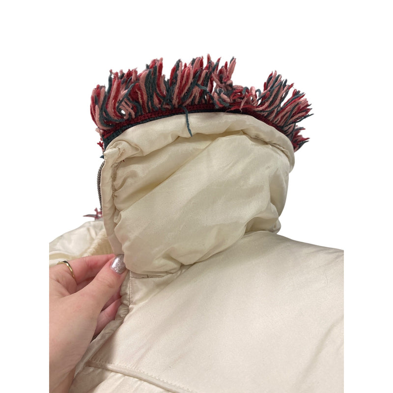 LUXBOHEME Upcycled XTREME Tek Avenue Outerwear System Handmade Whimsical Warm Coat With Woven Blanket Appliqués Fringe Details, Fundraiser