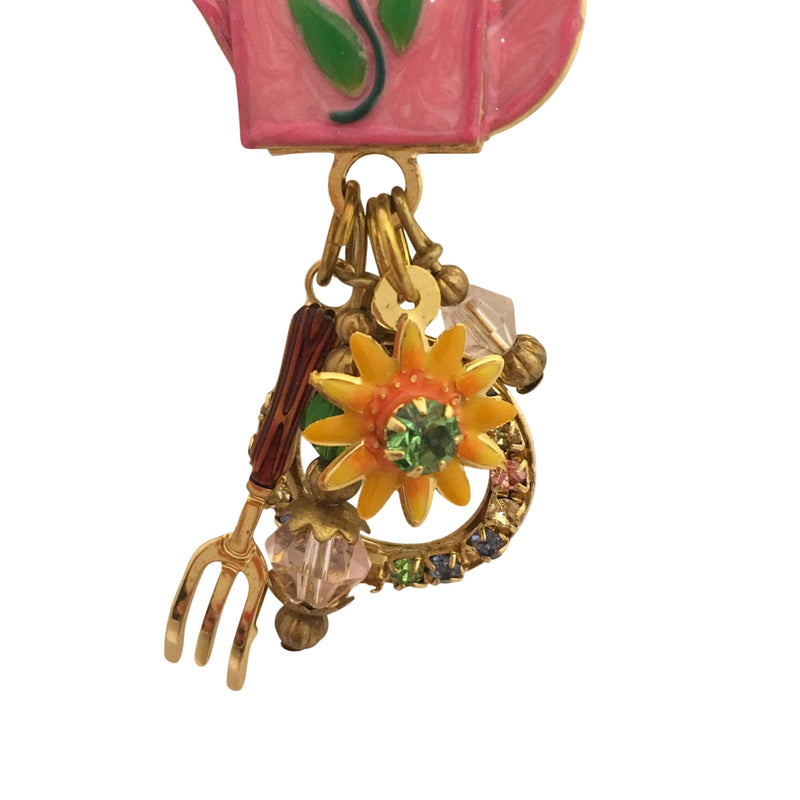 LATR 2 GO Whimsical Pink Flower Garden Runway Clip on Earrings