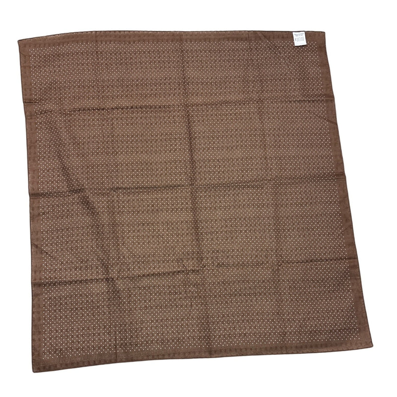 Vintage Italian Brown White Polka Dot Cotton Scarf Square Sheer Lightweight Made In Italy