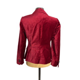 White Black Velvet Editor Blazer Deep Red Women' Jacket