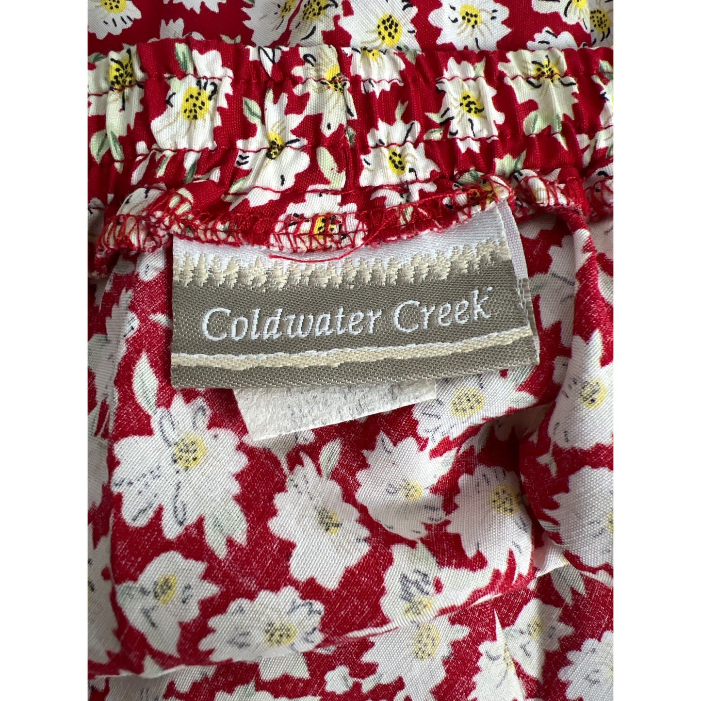 Coldwater Creek Authentic Vintage Scarlet Floral Full-Length Skirt