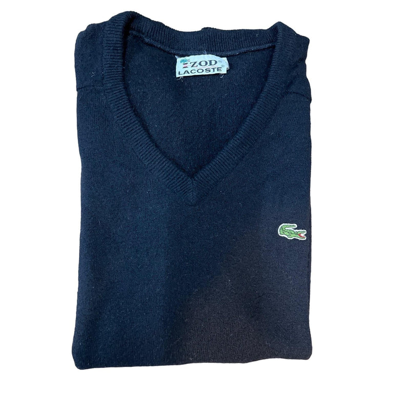 Vintage '70s-'80s Izod Lacoste V-Neck Sweater | Iconic Green Crocodile Logo | Made in USA | Fundraiser for Sustainable Fashion Education Pro