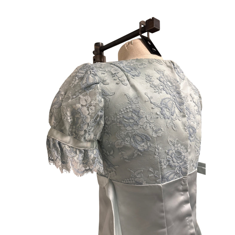 Vintage Specially Hand-Made By Marjorie Silver Lace/Satin Empire Gown Dress, Fundraiser Supports Sustainable Fashion Education