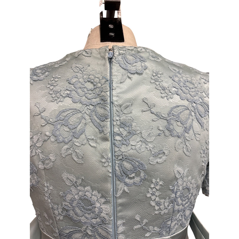 Vintage Specially Hand-Made By Marjorie Silver Lace/Satin Empire Gown Dress, Fundraiser Supports Sustainable Fashion Education
