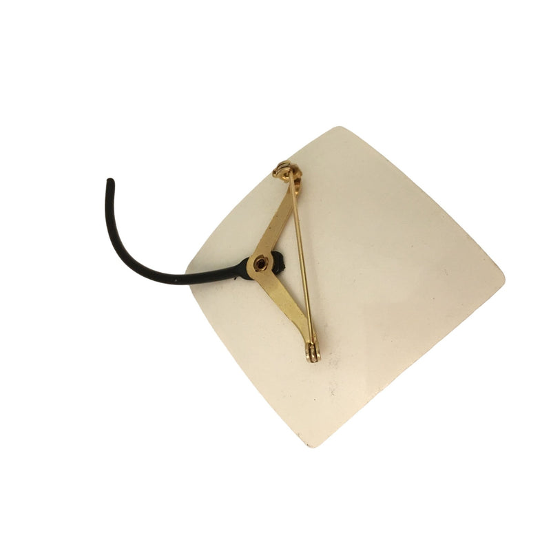 Vintage Art Deco Modernist Flower Brooch | 1960s-70s | Black White | Fundraiser for Sustainable Fashion Education Programs