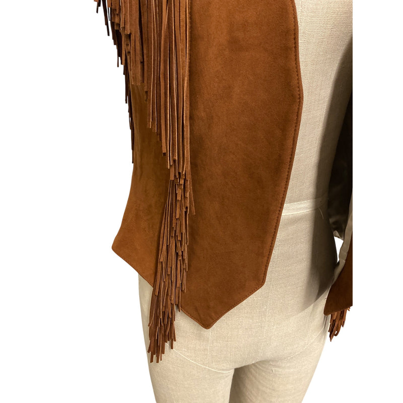 Smiths Aspen Brown Suede Fringe Vest Leather Outerwear Layer