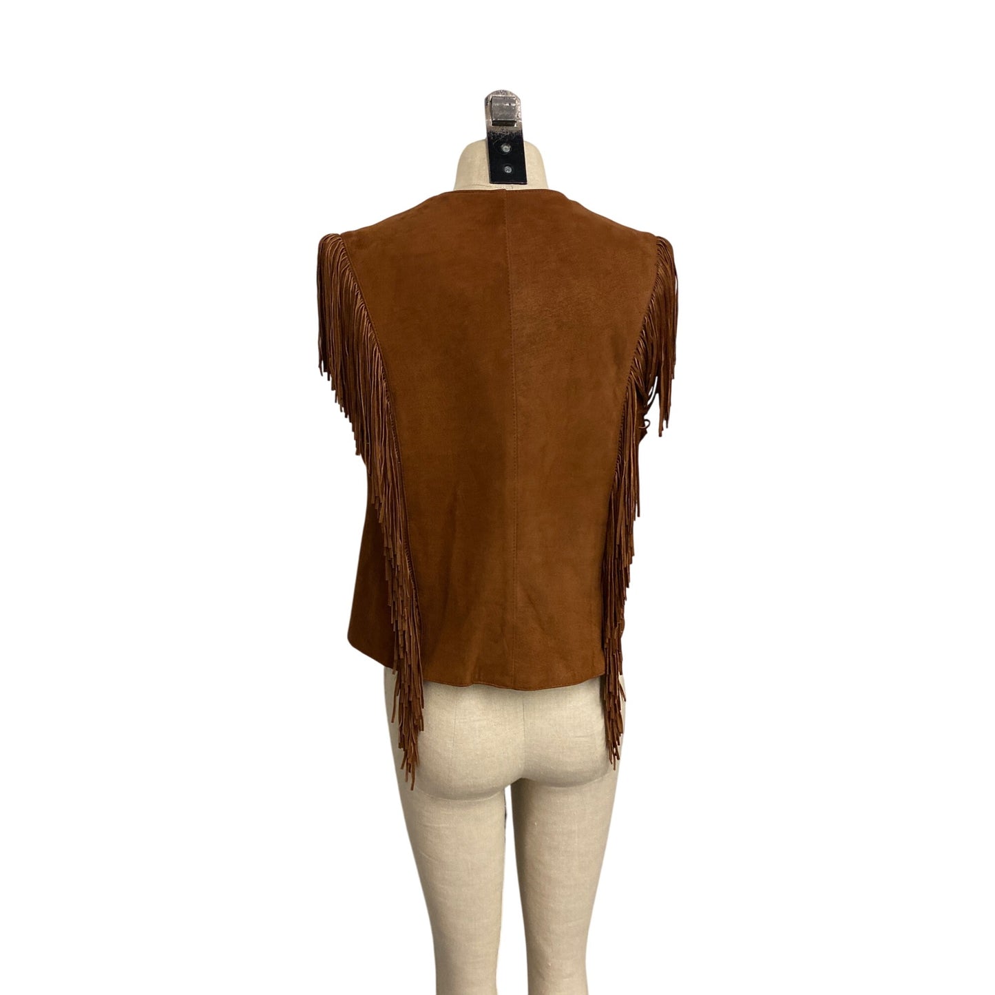 Smiths Aspen Brown Suede Fringe Vest Leather Outerwear Layer
