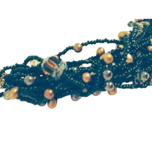 Vintage Carlisle Multi-Strand Torsade Statement Necklace Seed Beads Baroque Pearls Crystal Accents Fundraiser Supports Sustainable Fashion