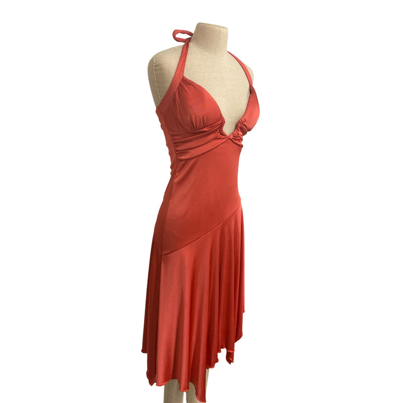 Charlotte Russe Red Halter Asymmetrical Cocktail Dress S