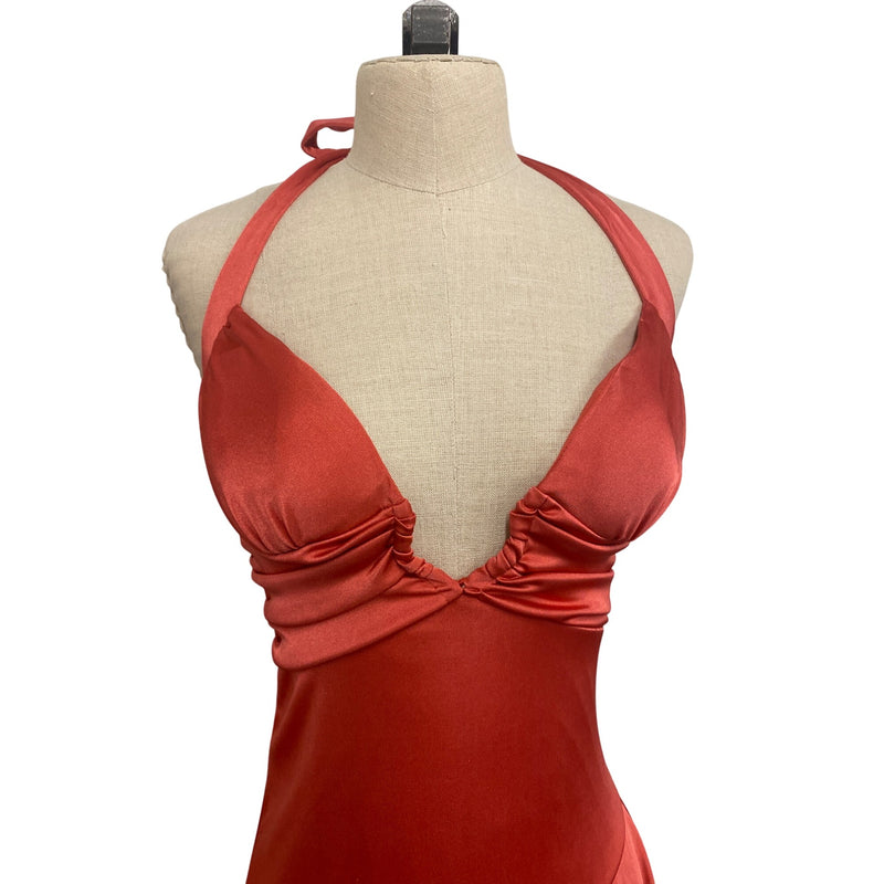 Charlotte Russe Red Halter Asymmetrical Cocktail Dress S