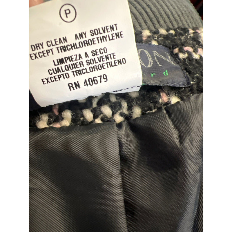 Vintage Herve Benard Collection Plaid Tweed Jacket Pink Black Cream Wool Blazer Outerwear Top