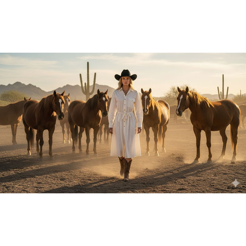 Ralph Lauren White Long-Sleeve Shirt Dress Button-Down A-Line