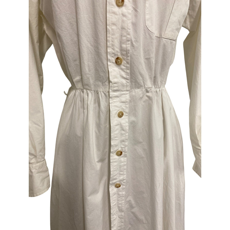 Ralph Lauren White Long-Sleeve Shirt Dress Button-Down A-Line