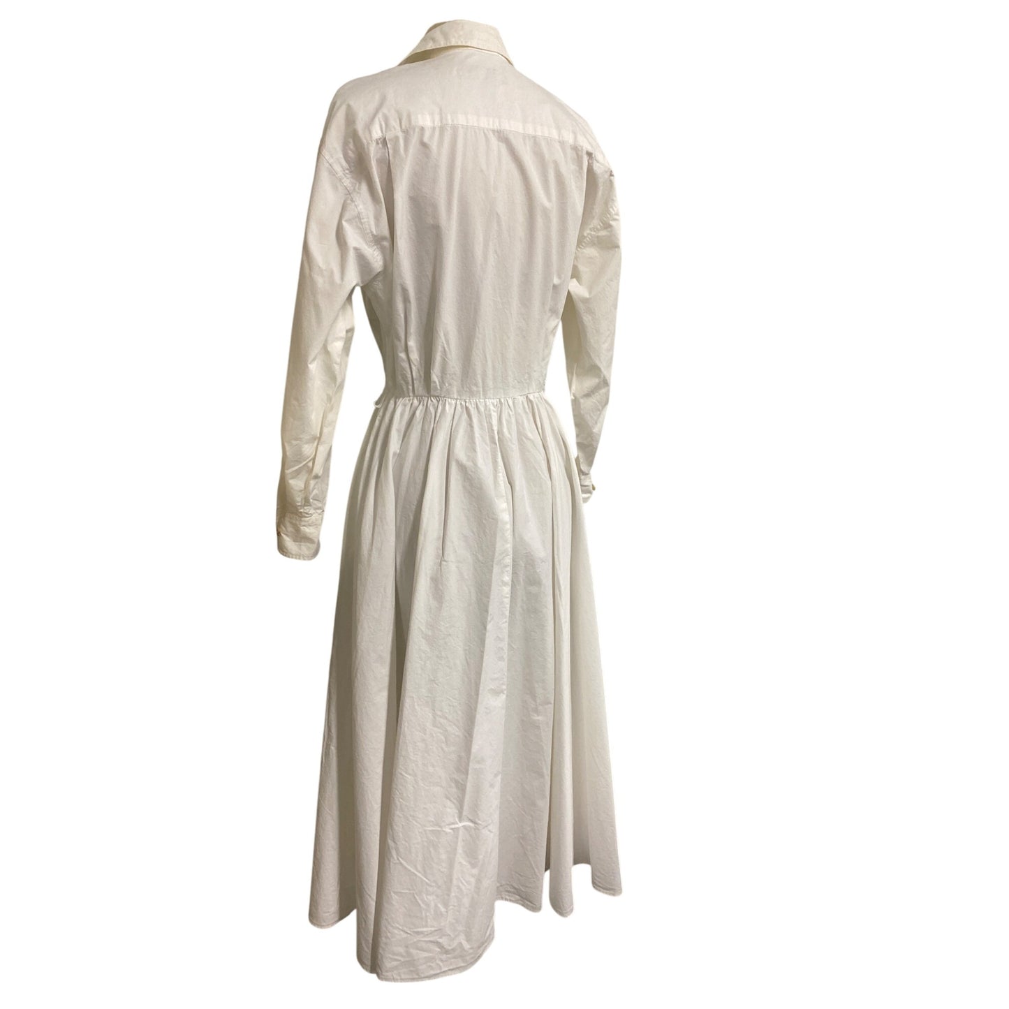 Ralph Lauren White Long-Sleeve Shirt Dress Button-Down A-Line