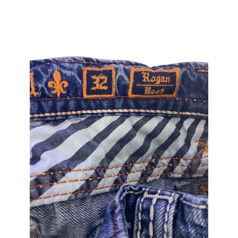 Rock Revival Mens Distressed Jean Pant Boot Cut Denim Jeans Super Cool