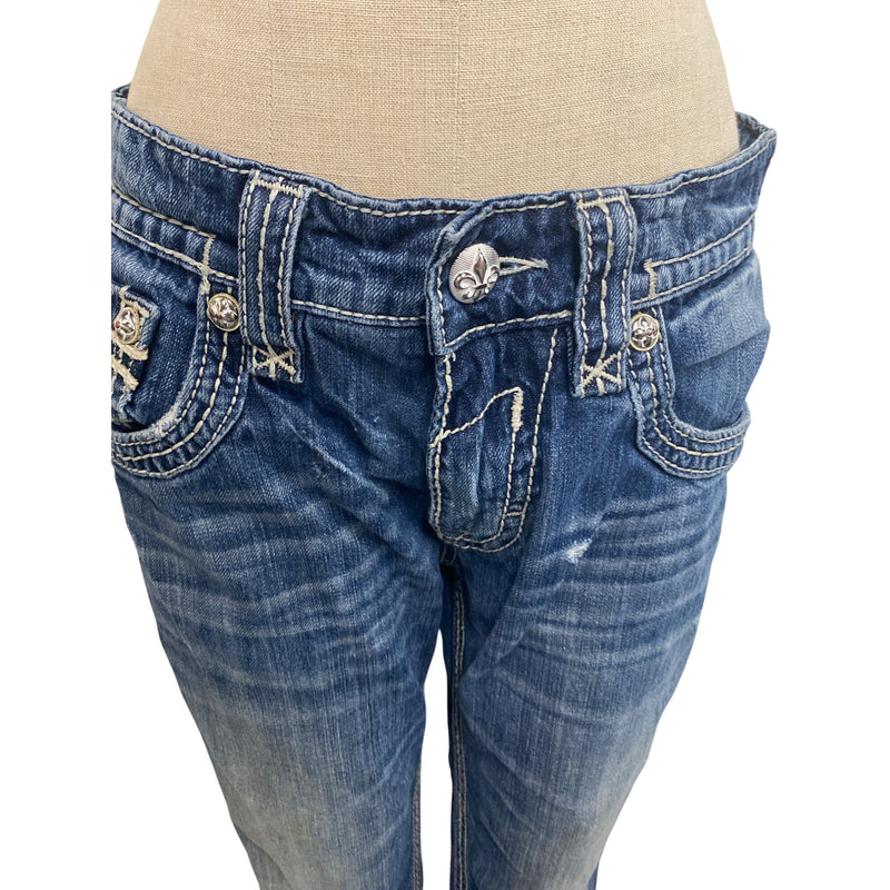 Rock Revival Mens Distressed Jean Pant Boot Cut Denim Jeans Super Cool