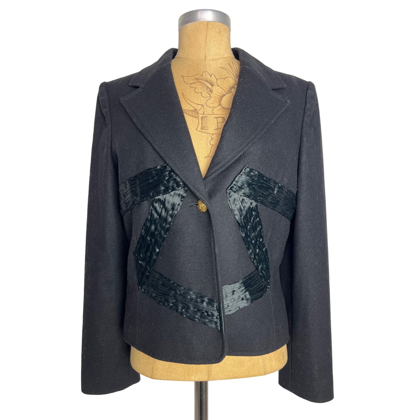 Emporio Armani Authentic Vintage Women's 8 Black Tuxedo Jacket