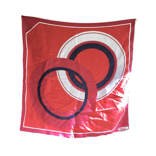 Paoli Scarf 60s Abstract Mod Circles Navy Blue Red White 26 Square Scarf Authentic Vintage Accessories