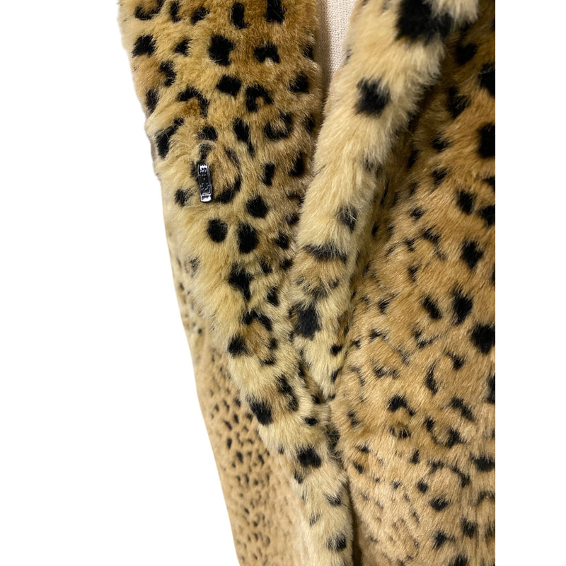 East 5th Faux Leopard Fur Hoodie Coat