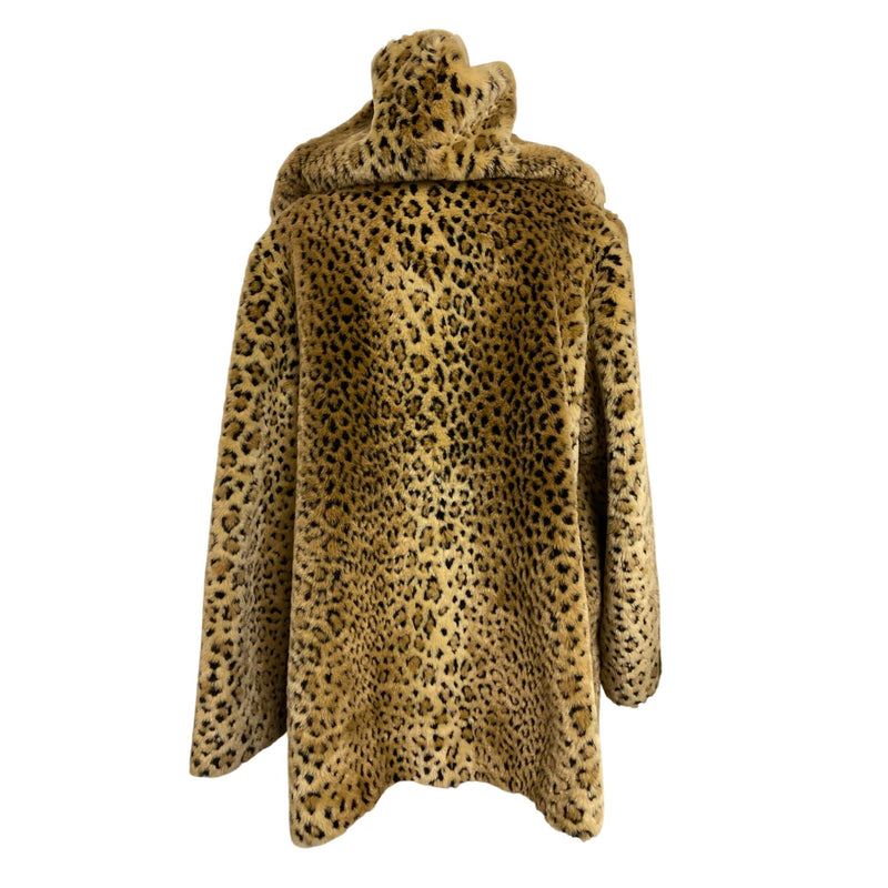 East 5th Faux Leopard Fur Hoodie Coat