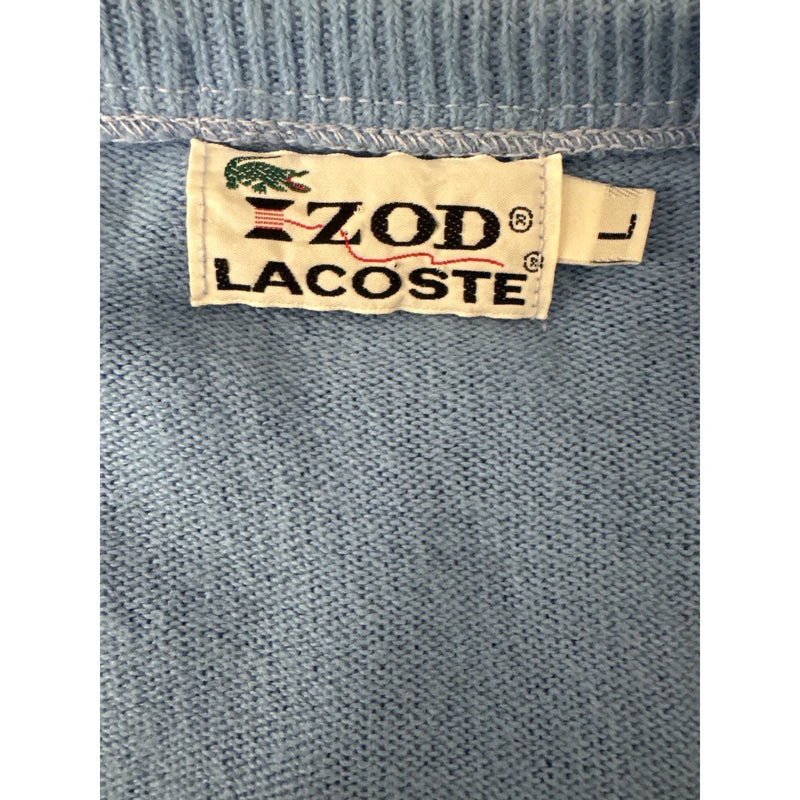 Vintage '70s-'80s Izod Lacoste V-Neck Sweater | Sky Blue | Iconic Crocodile Logo | Made in USA | Fundraiser for Sustainable Fashion Educatio