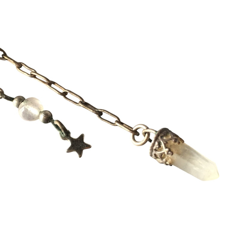 Vintage 70s Artisan Handcrafted Jewelry Crystal Star Ear Cuff Single Earrings Vintage Jewelry
