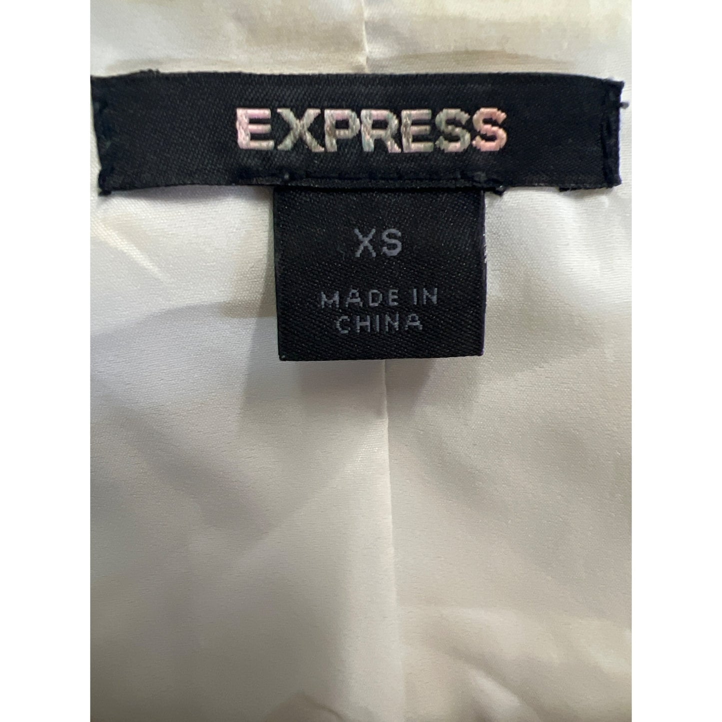 Express XS Cream Faux Leather Moto Jacket