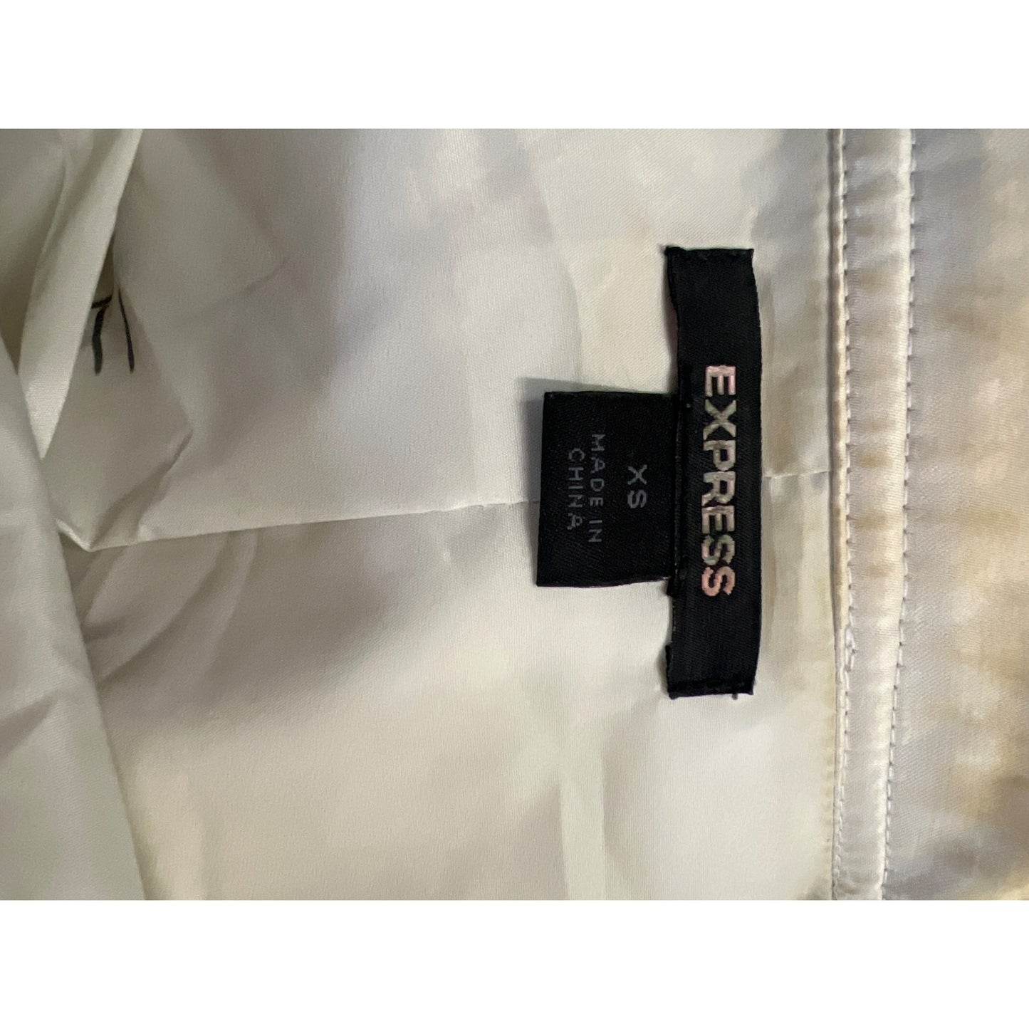 Express XS Cream Faux Leather Moto Jacket