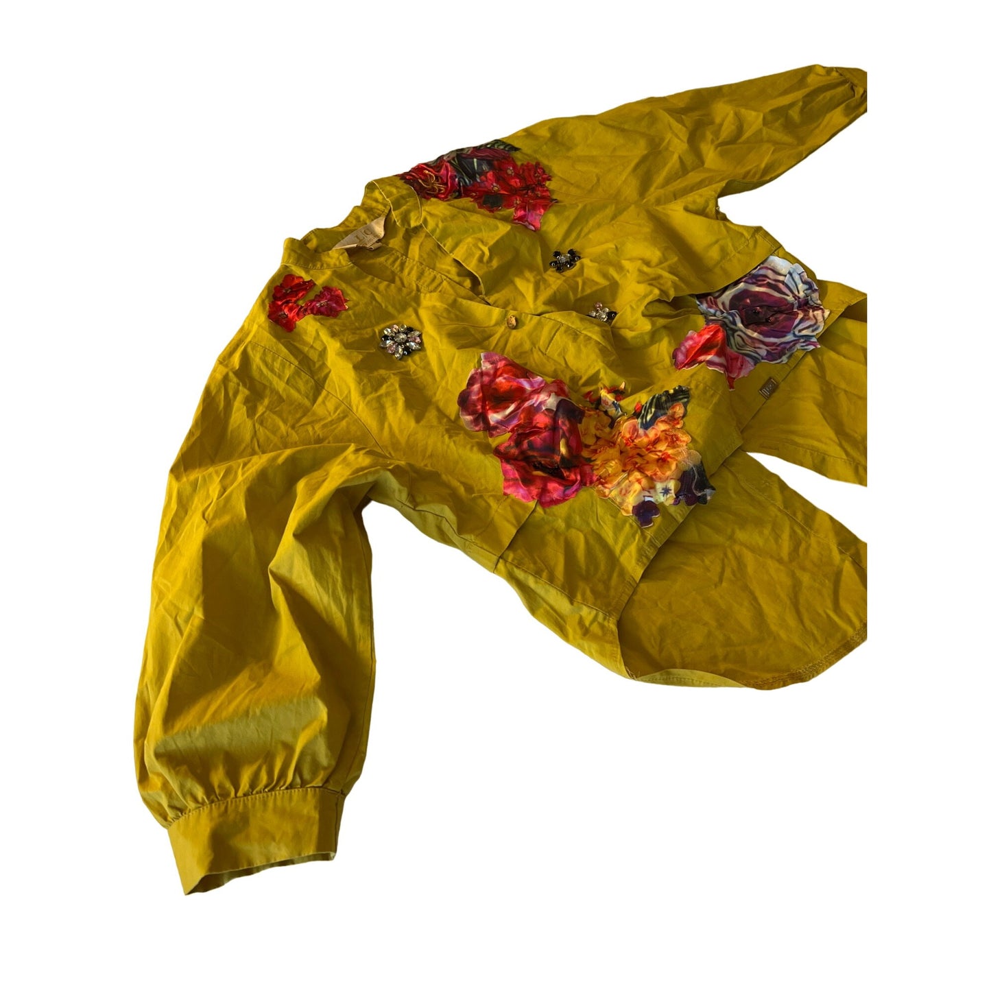 Lizette Collection Hand-Embroidered Upcycled Floral Blouse