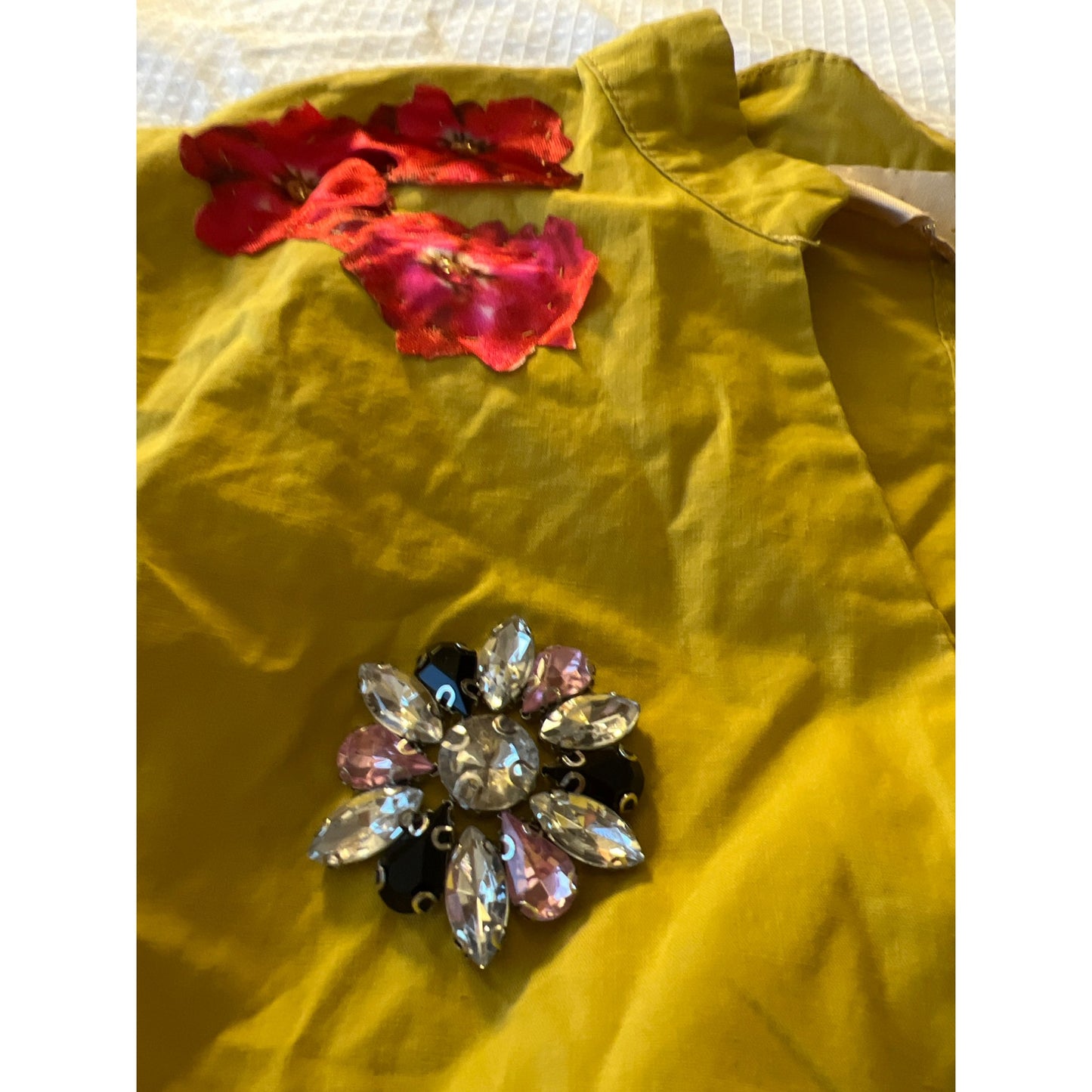 Lizette Collection Hand-Embroidered Upcycled Floral Blouse