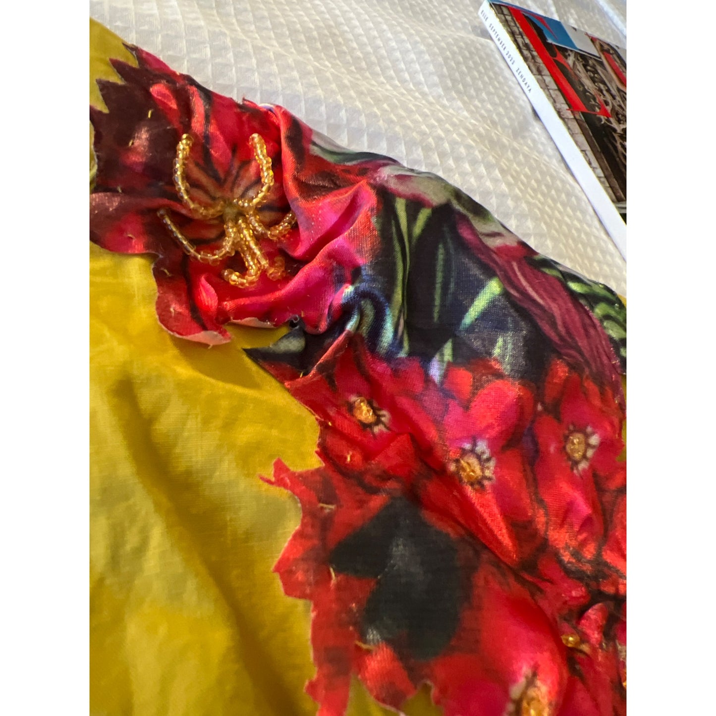 Lizette Collection Hand-Embroidered Upcycled Floral Blouse