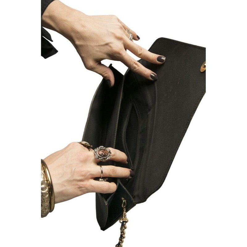 Blue Envelope Clutch Embossed Leather Bag Vintage Accessories